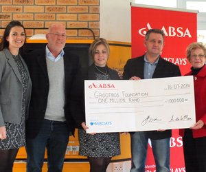 Lean Terblanche, Lutzeye Micheal Grootbos Foundation, Lurette Rudolph, Andy de la Mare ABSA, Mayor Overstrand Municipality Nicolette Botha Guthrie
